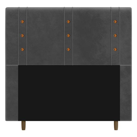 Imagem de Cabeceira Cama Box Casal Roma 140cm Suede Cinza - Abmaza