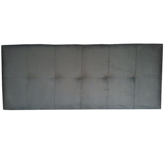 Imagem de Cabeceira cama box casal veneza suede cinza almofadado 140 x 60 cm rbl