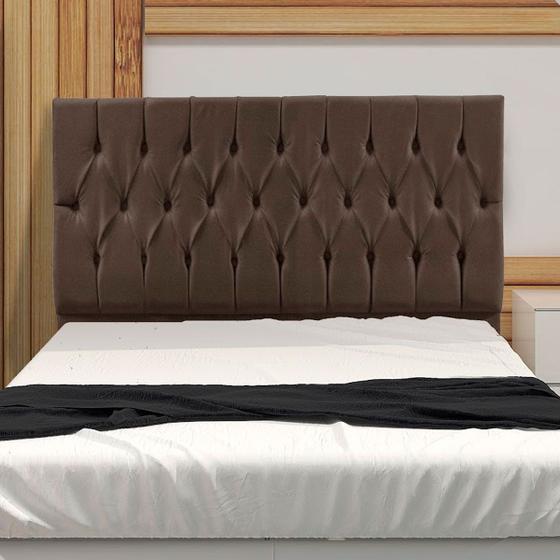 Imagem de Cabeceira Cama Box de Casal 140cm Estofada Quarto Suede material sintético