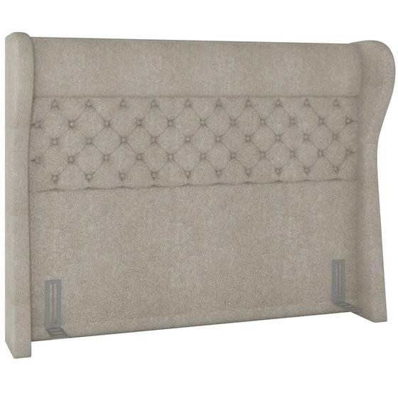 Imagem de Cabeceira Cama Box King 195 cm P05 Madrid Bouclê Creme - Lyam Decor