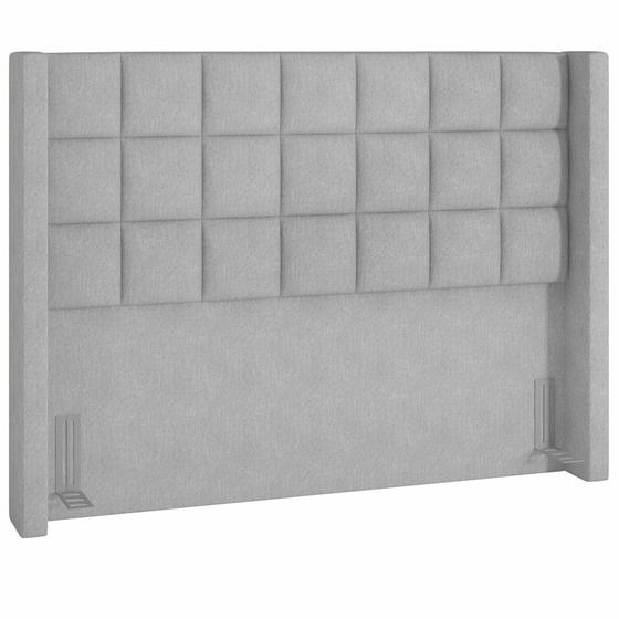 Imagem de Cabeceira Cama Box King 195 cm P05 Paris Linho Cinza - Lyam Decor