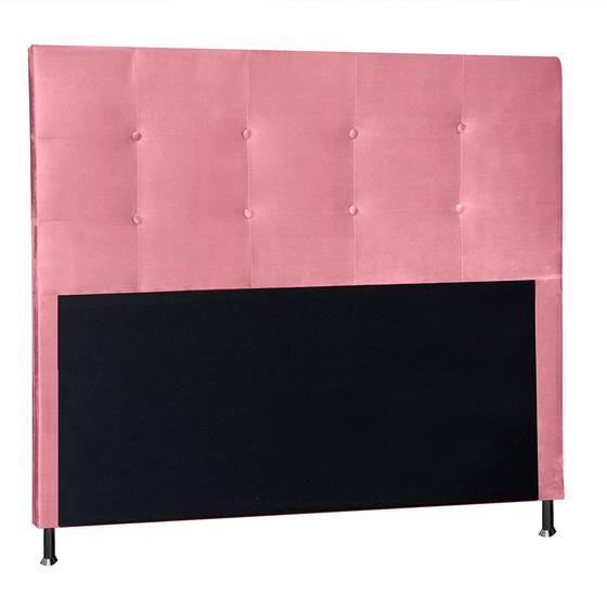 Imagem de Cabeceira Cama Box King Estofada Luna 195 Cm Suede Rosa