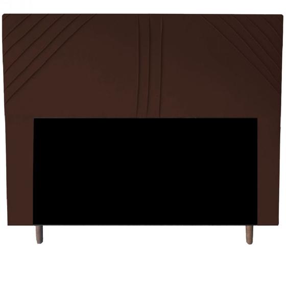 Imagem de Cabeceira Cama Box King Lisboa 195 Cm Suede Marrom