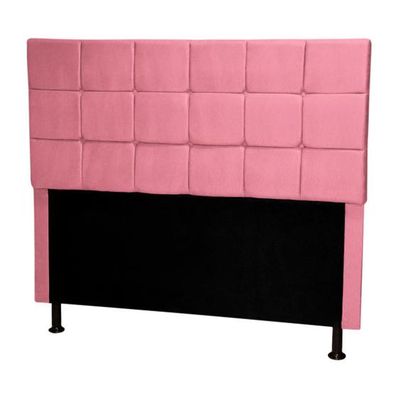 Imagem de Cabeceira Cama Box King Size Londres 1,90 Suede Rosa Goiaba