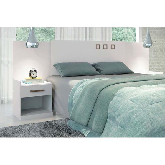 Cabeceira Cama Box Madeirado Casal/Queen Havana Plus c/ 2 Gavetas Branco - Santos Andirá Menor preço em Cabeceira Cama Box Madeirado Casal/Queen Havana Plus c/ 2 Gavetas Branco - Santos Andirá