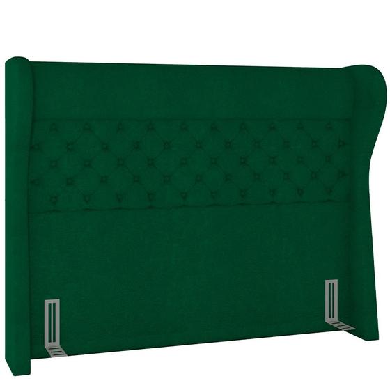 Imagem de Cabeceira Cama Box Queen 160 cm Madrid Bouclê Verde - Lyam Decor