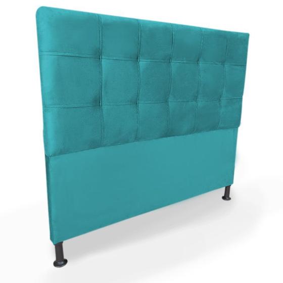 Imagem de Cabeceira Cama Box Queen 160cm Maya Suede Turqueza - Sheep Estofados