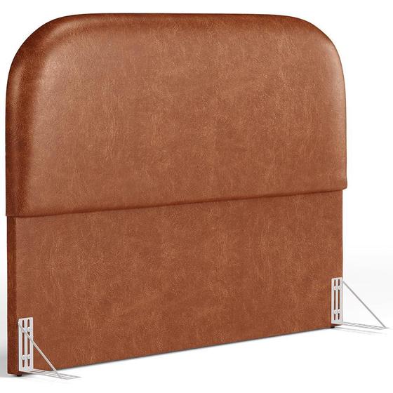 Imagem de Cabeceira Cama Box Queen 160cm Orgânica Lanna W01 material sintético Camel - Lyam Decor