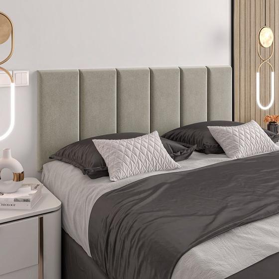 Cabeceira cama box QUEEN DUBAI 1,60m - Bege Menor preço em Cabeceira cama box QUEEN DUBAI 1,60m - Bege