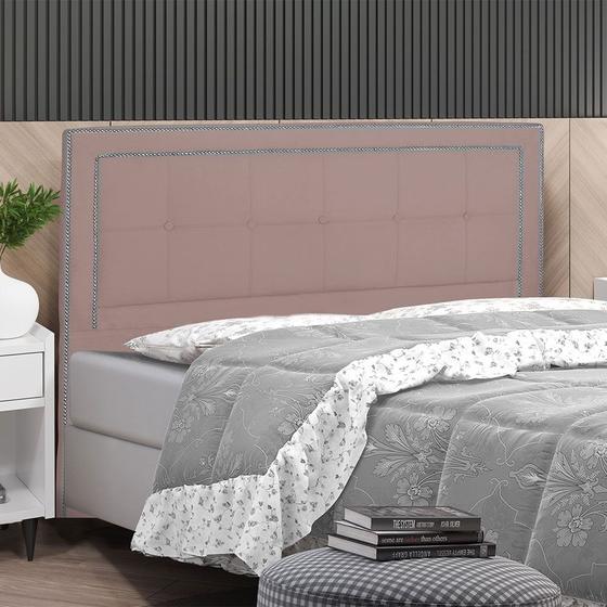 Imagem de Cabeceira Cama Box Queen Grecia 160 Cm Suede Rose