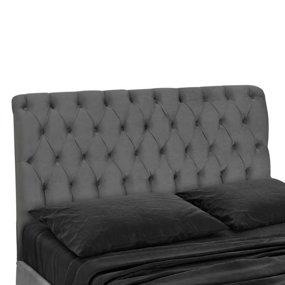 Imagem de Cabeceira Cama Box Solteiro 90 cm Potenza Suede Cinza- Sheep Estofados