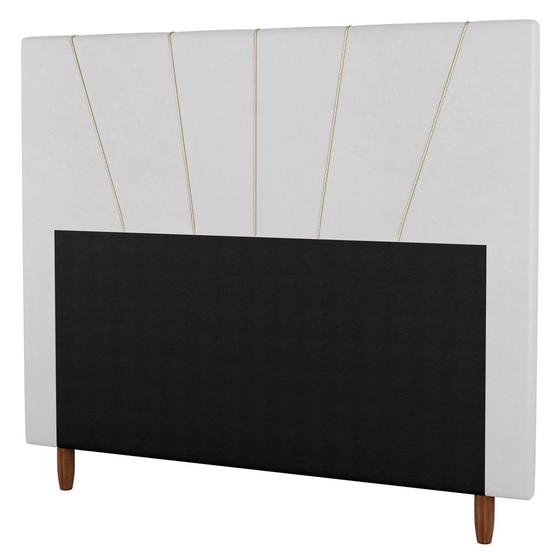 Imagem de Cabeceira Cama Box Solteiro Dallas 90cm Sintético Branco - Desk Design