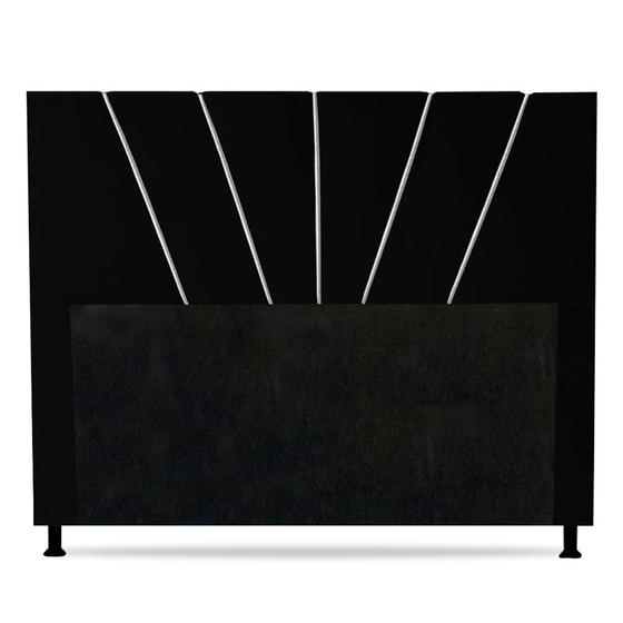 Imagem de Cabeceira Cama Box Solteiro Dallas 90cm Suede Preto - Desk Design