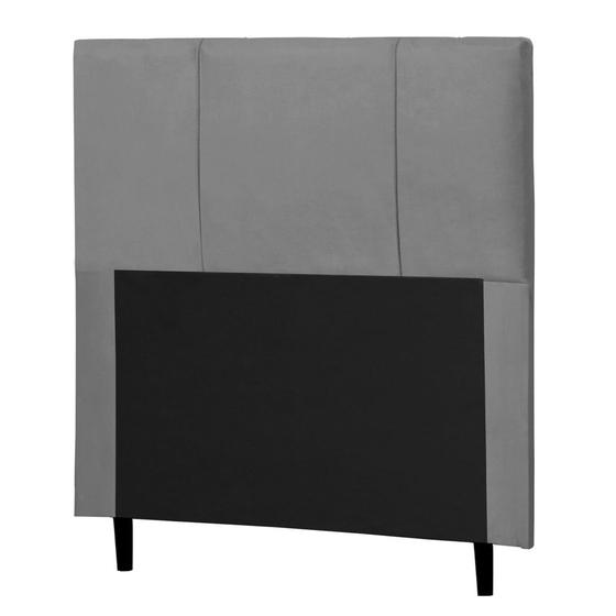 Imagem de Cabeceira Cama Box Solteiro Donna 90cm Suede Cinza - Desk Design