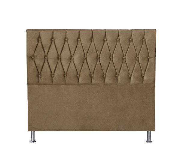 Imagem de Cabeceira Cama Box Solteiro Estofada França 90 Cm Suede Bege Nude