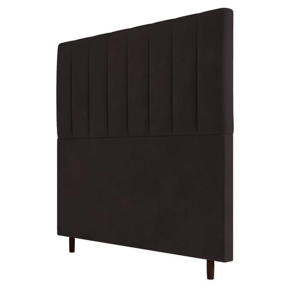 Imagem de Cabeceira Cama Box Solteiro Itália 90cm Suede Marrom - Desk Design