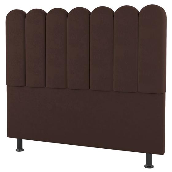 Imagem de Cabeceira Cama Box Solteiro Lana 100cm Suede Marrom - Desk Design