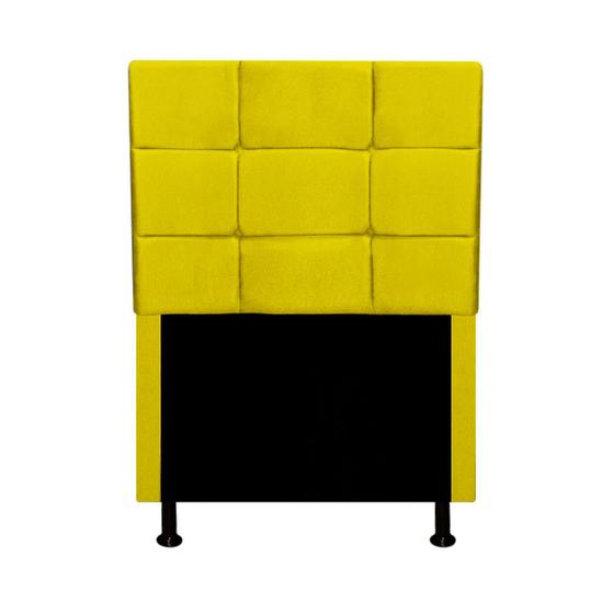 Imagem de Cabeceira Cama Box Solteiro Londres 0,90 Suede Amarelo