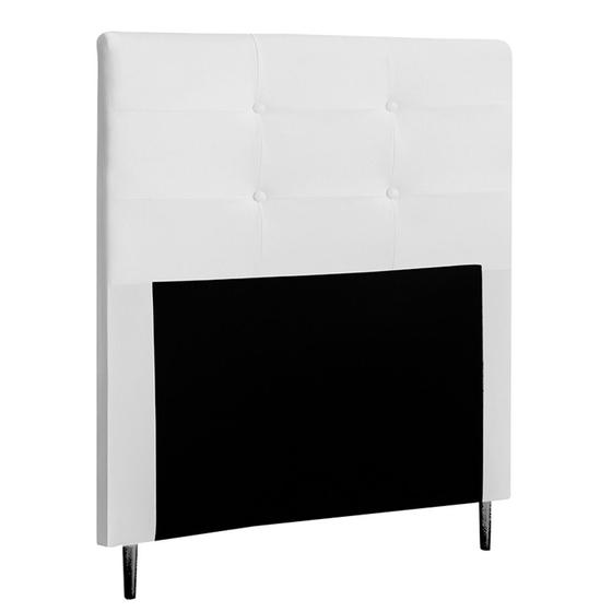 Imagem de Cabeceira Cama Box Solteiro Luna 90cm Corano Branco - Desk Design