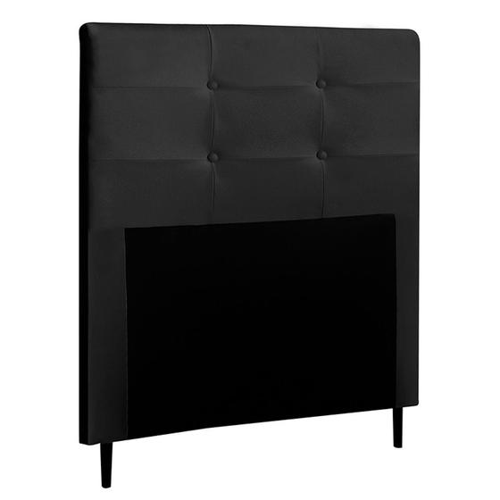 Imagem de Cabeceira Cama Box Solteiro Luna 90cm Corano Preto - Desk Design