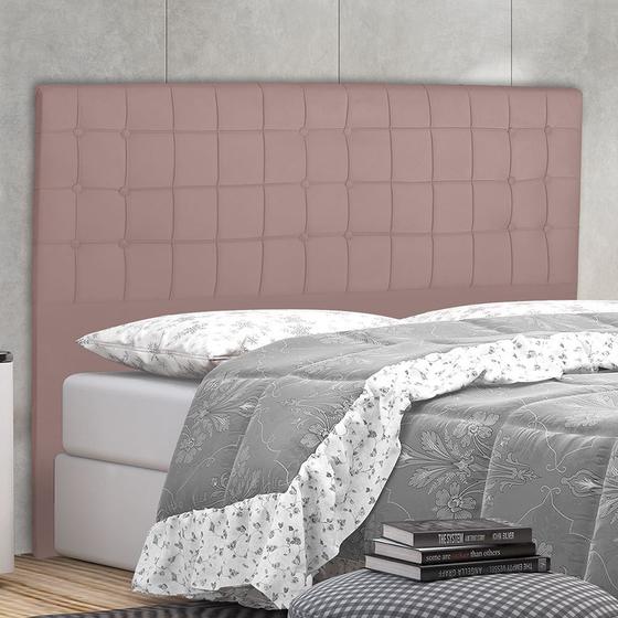 Imagem de Cabeceira Cama Box Solteiro Paris Slim 0,90 Cm Suede Rose- THAINA DECORA