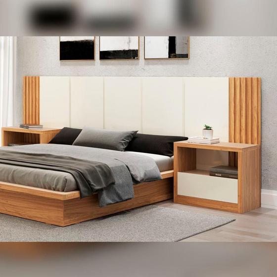 Cabeceira Cama Casal Ripado 3,0m Dalla Costa 100% Mdf Menor preço em Cabeceira Cama Casal Ripado 3,0m Dalla Costa 100% Mdf