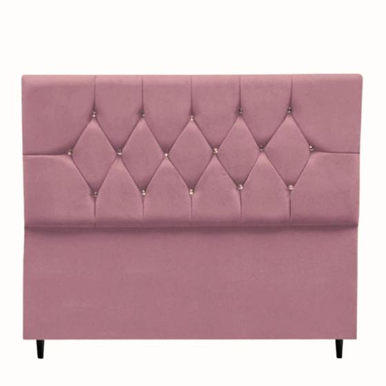 Imagem de Cabeceira Cama Estofada Box Queen 160 cm Aurora Suede Rosê