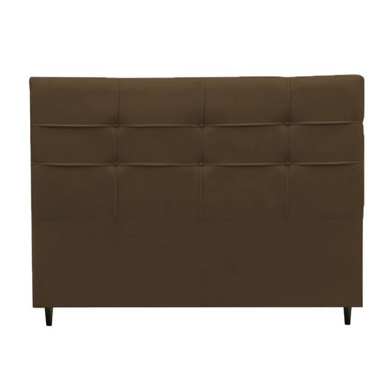 Imagem de Cabeceira Camila Para Cama Box Casal 140 cm Suede Marrom - CabrunShop