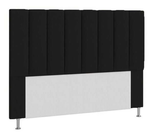 Imagem de Cabeceira Cancun Para Cama Box Casal 140 Cm Suede Preto - DL Decor