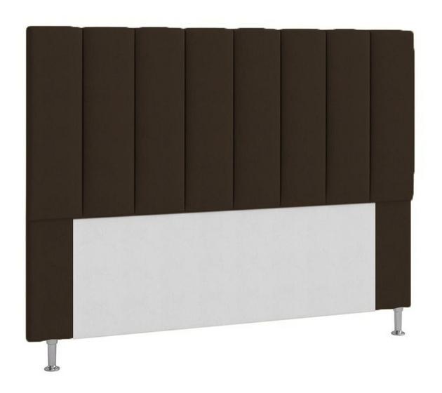 Imagem de Cabeceira Cancun Para Cama Box King 195 Cm Suede Marrom - LM DECOR