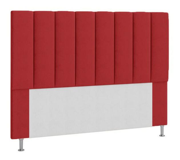 Imagem de Cabeceira Cancun Para Cama Box Queen 160 Cm Suede Vermelho - LM DECOR