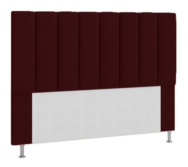 Imagem de Cabeceira Cancun Para Cama Box Solteiro 90 Cm Suede Vermelho Bordo - DL Decor