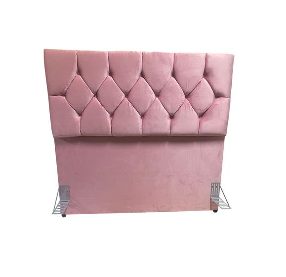 Imagem de Cabeceira capitonê c/ pés p/ cama box padrão 1,38 cm  - rosa claro