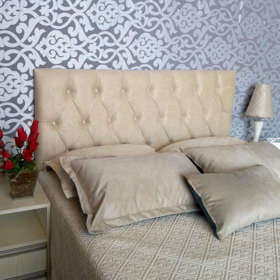 Cabeceira Capitonê Luna c/ Strass Suede Bege Solteiro 90 x 60 Menor preço em Cabeceira Capitonê Luna c/ Strass Suede Bege Solteiro 90 x 60