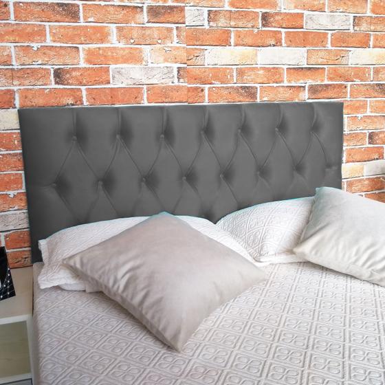Cabeceira Capitonê Luna Suede Cinza Casal 140 x 60 Menor preço em Cabeceira Capitonê Luna Suede Cinza Casal 140 x 60