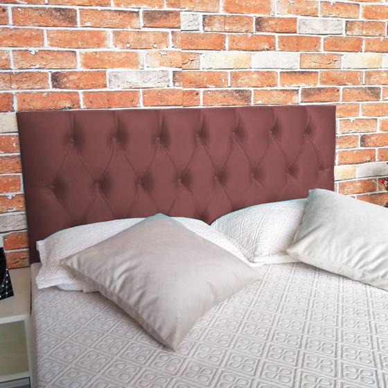 Cabeceira Capitonê Luna Suede Marrom Casal 140 x 120 Menor preço em Cabeceira Capitonê Luna Suede Marrom Casal 140 x 120