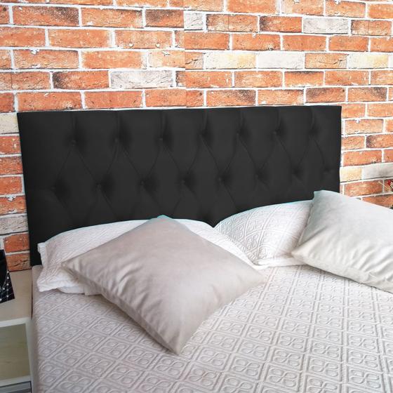 Cabeceira Capitonê Luna Suede Preto Solteiro 90 x 60 Menor preço em Cabeceira Capitonê Luna Suede Preto Solteiro 90 x 60