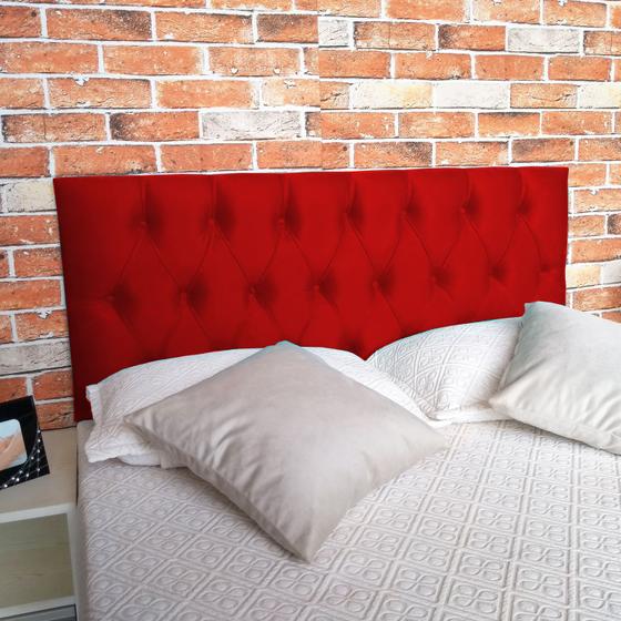Cabeceira Capitonê Luna Suede Vermelho Casal 140 x 60 Menor preço em Cabeceira Capitonê Luna Suede Vermelho Casal 140 x 60