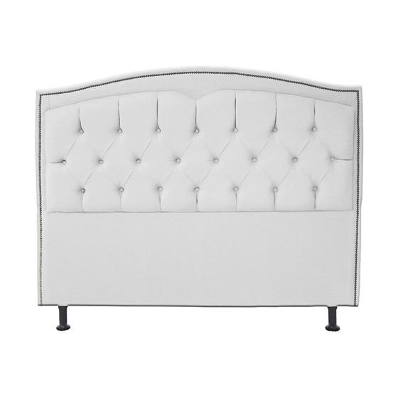 Imagem de Cabeceira Casal 140 cm Para Cama Box Diana Suede Branco - Fina Mobília