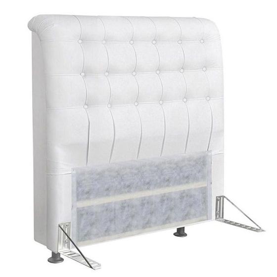 Imagem de Cabeceira Casal 140cm Ana Para Cama Box Napa Branco - DS Estofados