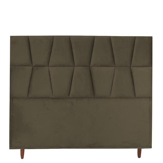 Imagem de Cabeceira Casal 140cm Roma Suede Marrom Rato - D'Classe Decor