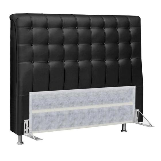 Cabeceira Casal Ana 140 cm Cama Box Ana material sintético Preto - FM Menor preço em Cabeceira Casal Ana 140 cm Cama Box Ana material sintético Preto - FM
