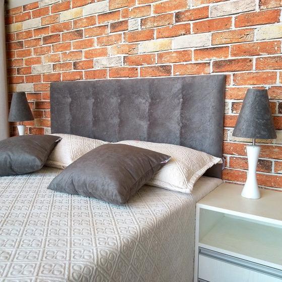 Cabeceira Casal Botonê 15 Suede Amassado Cinza 140 x 60 Rbl Menor preço em Cabeceira Casal Botonê 15 Suede Amassado Cinza 140 x 60 Rbl