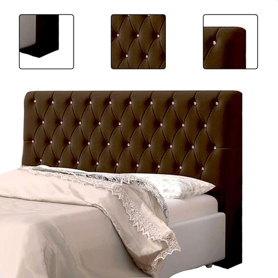 Imagem de Cabeceira Casal Cama Box Quarto Estofada Suede 1,4m Lady