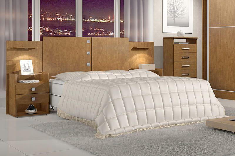 Imagem de Cabeceira Casal com Mesa de Cabeceira - Rubi-Cinamomo - Móveis D'Doro