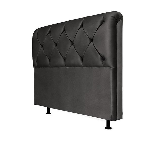 Imagem de Cabeceira Casal Daiana 160 cm Preto material sintético  IDF Decor