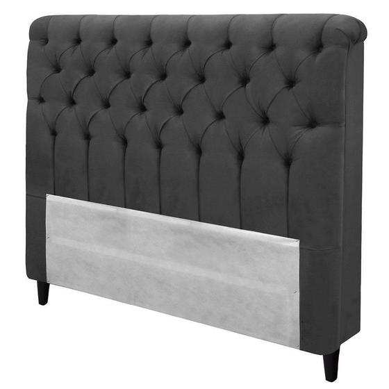 Cabeceira Casal Estofada Imperatriz Suede Cinza - Simbal Menor preço em Cabeceira Casal Estofada Imperatriz Suede Cinza - Simbal