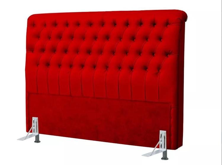 Cabeceira Casal Estofada Imperatriz Veludo Vermelho - Simbal Menor preço em Cabeceira Casal Estofada Imperatriz Veludo Vermelho - Simbal