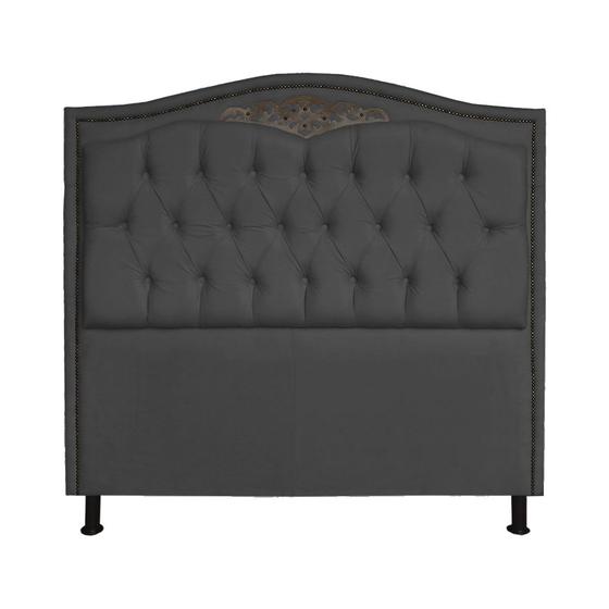 Imagem de Cabeceira Casal King 195cm Para Cama Box Greta Suede Cinza - DS Estofados