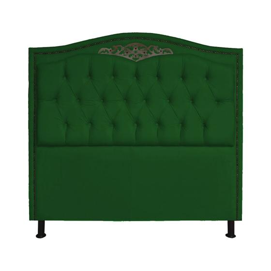 Imagem de Cabeceira Casal King 195cm Para Cama Box Greta Suede Verde - DS Estofados